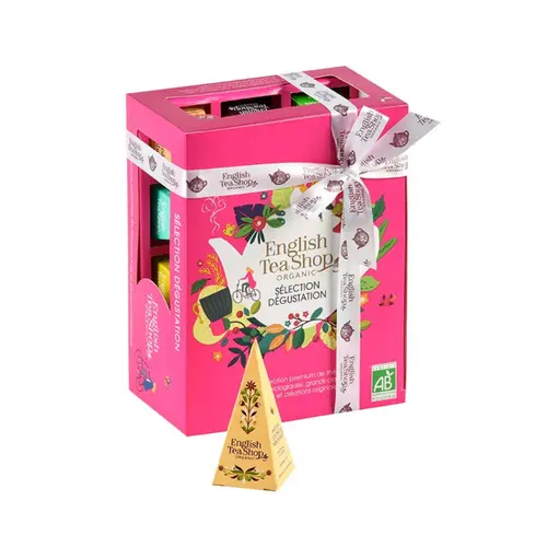 Coffret thés et infusions bio Prisme collection bien-être English Tea Shop - 12 sachets