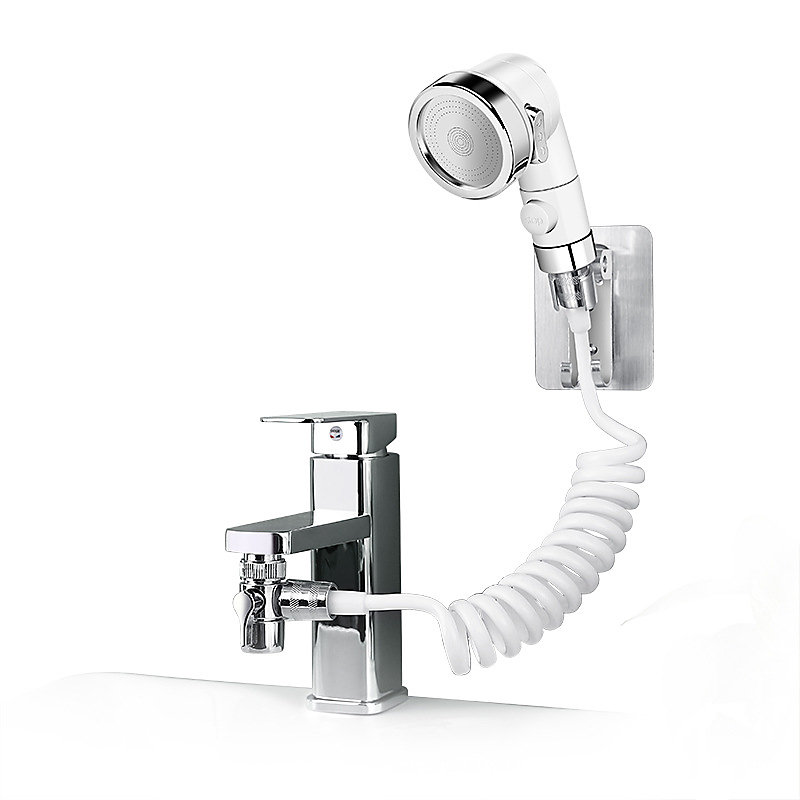 Pommeau de douche, flexible et barre de douche – Ensemble de pomme de douche dévier pomme de douche de salle de bain adaptée au lavage des cheveux ou au nettoyage