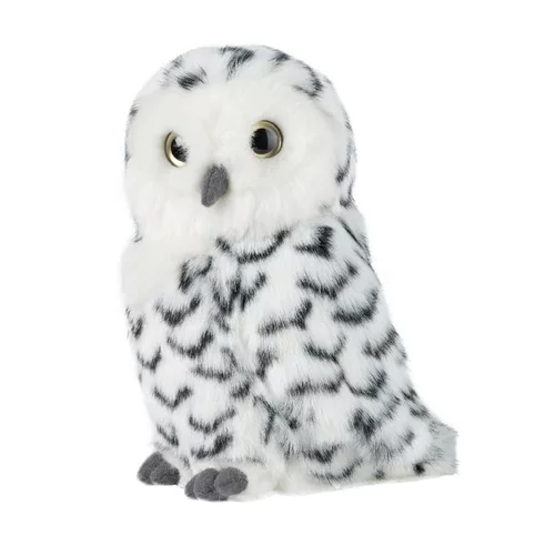 Chouette des neiges avec tête pivotante Living Nature - 18 cm