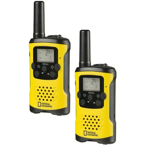 Duo de talkies-walkies rechargeables noir et jaune National Geographic - 13 x 5 cm
