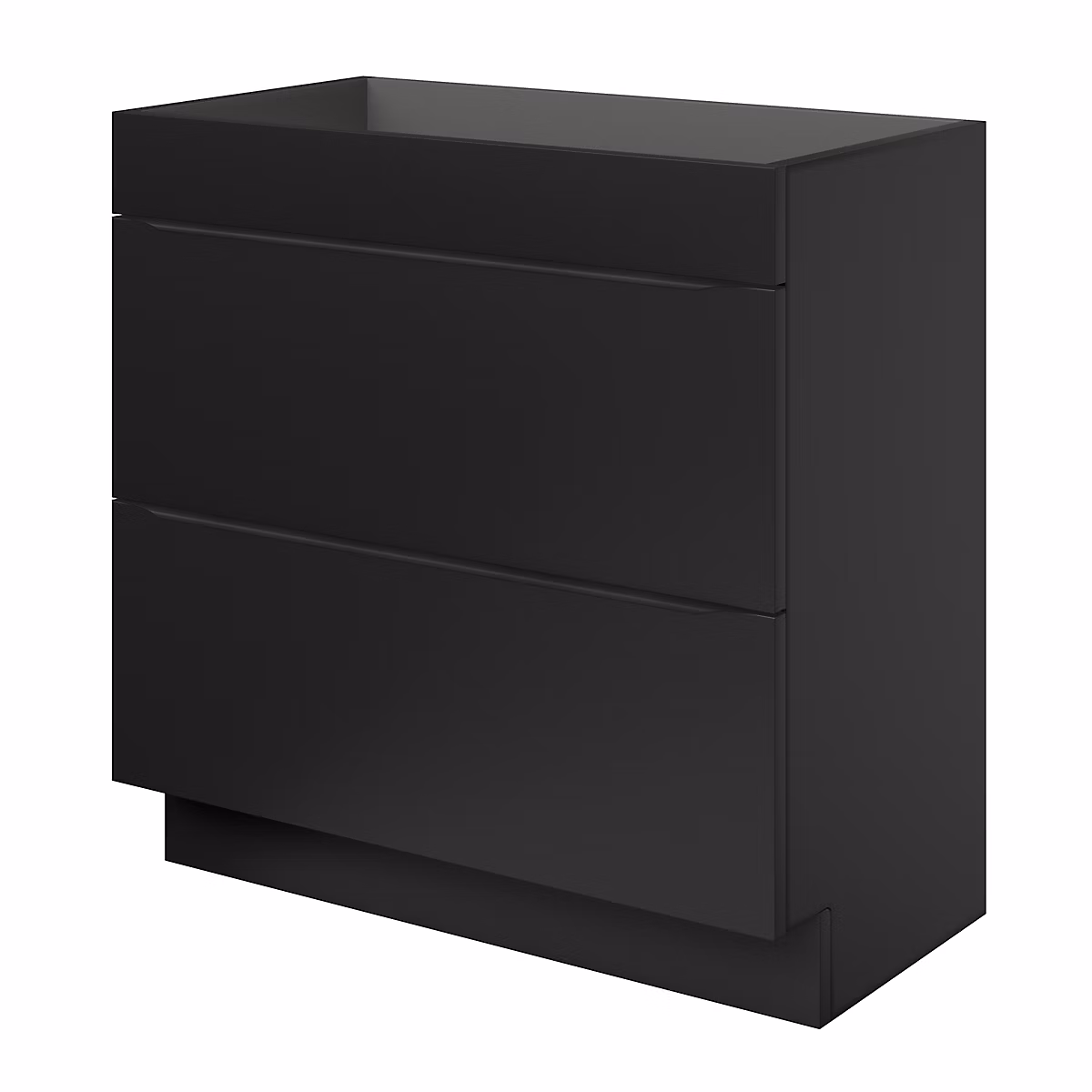 Meuble sous vasque à poser l.80 x H.82 x P.45 cm – noir mat, GoodHome Imandra