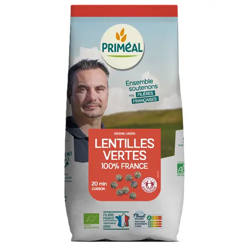 Lentilles vertes bio en sachet de 500 g