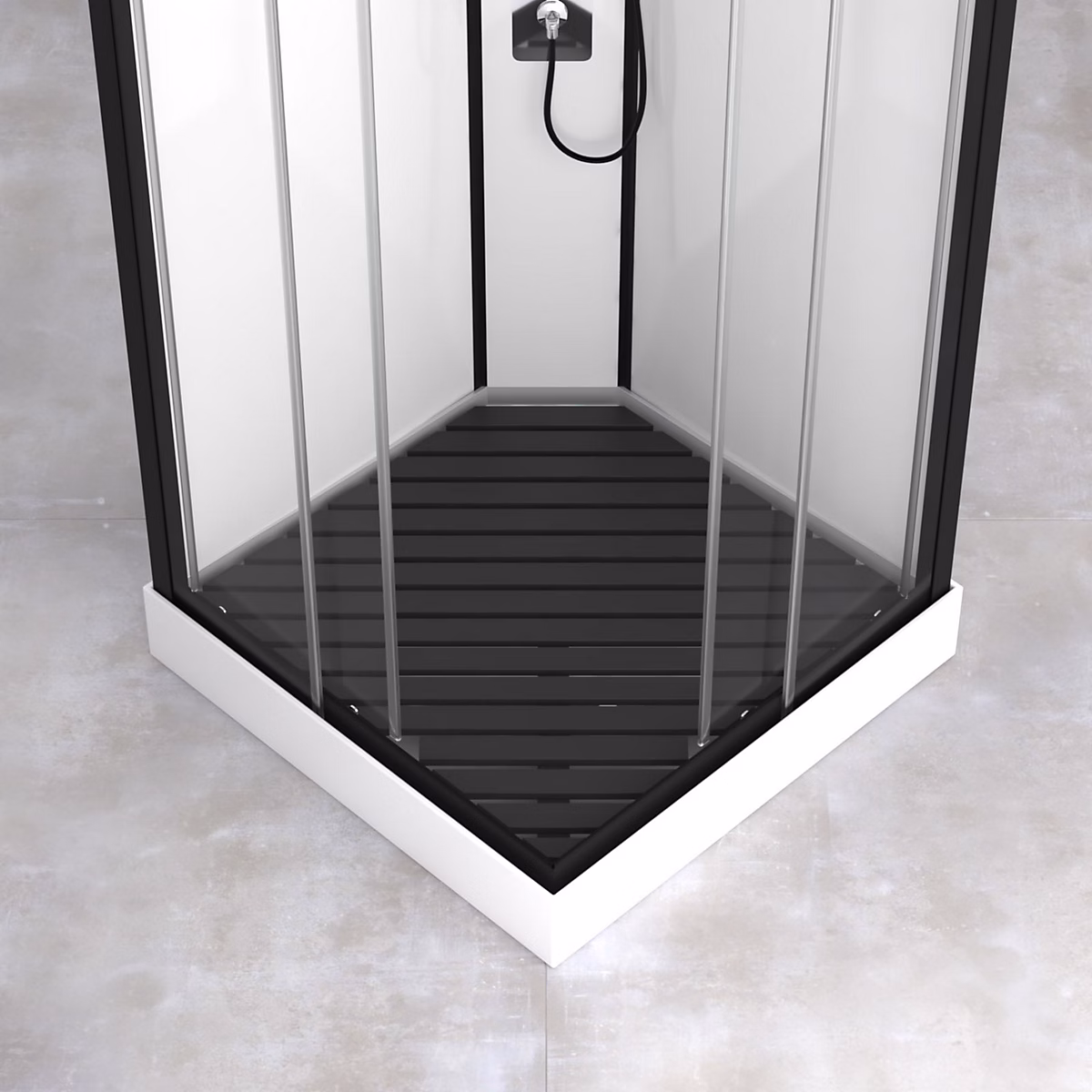 Caillebotis en Bois Composite Gris pour Cabine carrée – Dimensions 78, 2 x 78, 2 cm