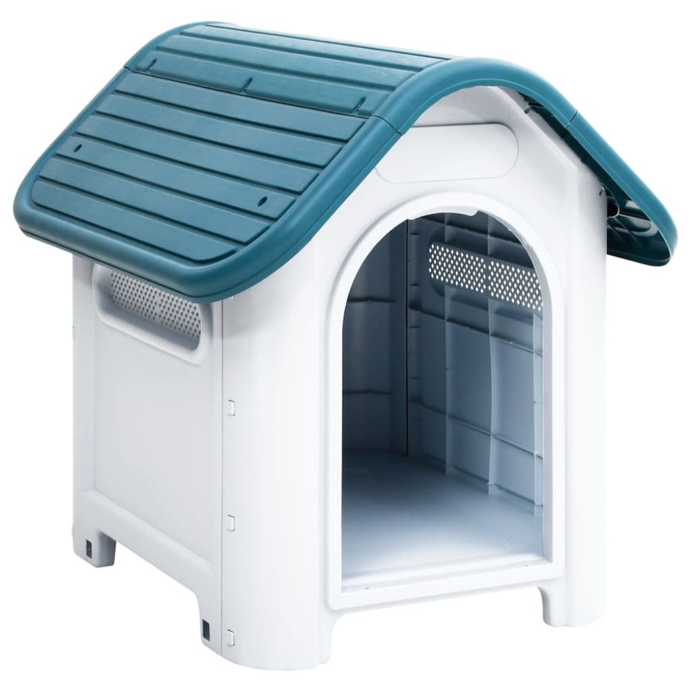 vidaXL Niche pour chien Bleu 59x75x66 cm Polypropylène – Aménagement du jardin