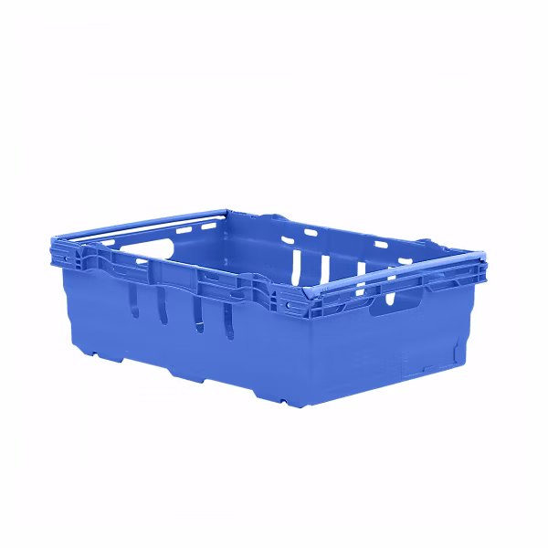 Caisse ajourée emboîtable – empilable sur barres 600x400 35 L bleu