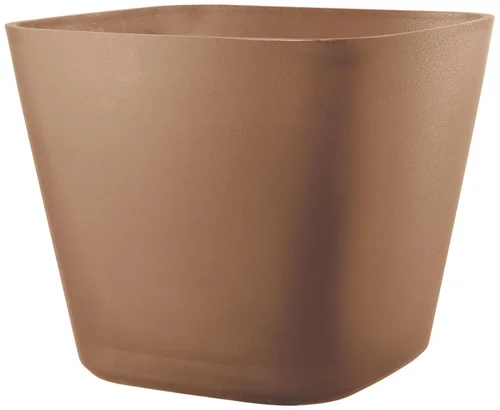 Pot en plastique injecté coloris marron Deroma Origin Quadro cotto - 38 x 38 x 32 cm