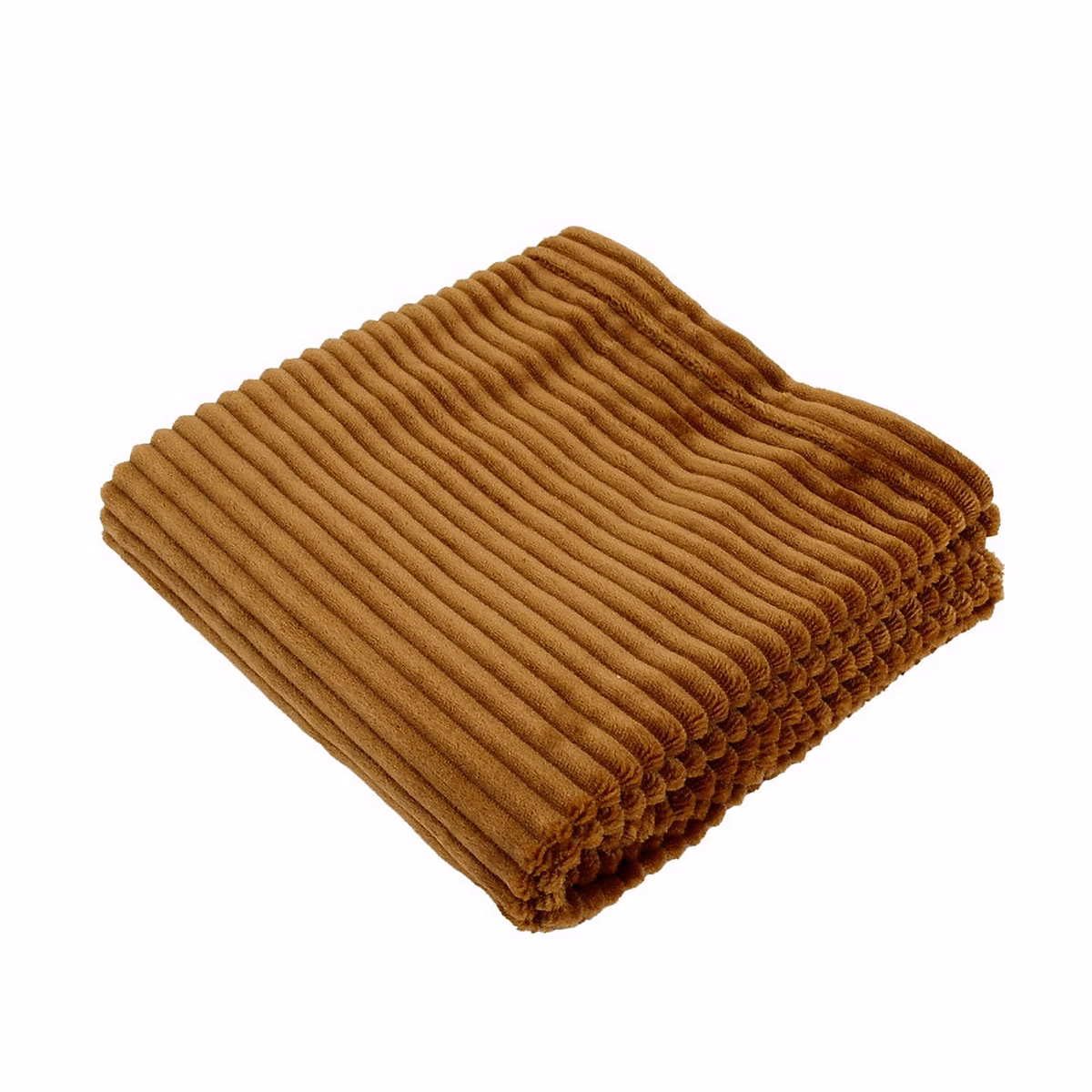 Couverture boudoir en micro-velours côtelé pour bébé (75 × 100 cm – Bronze)