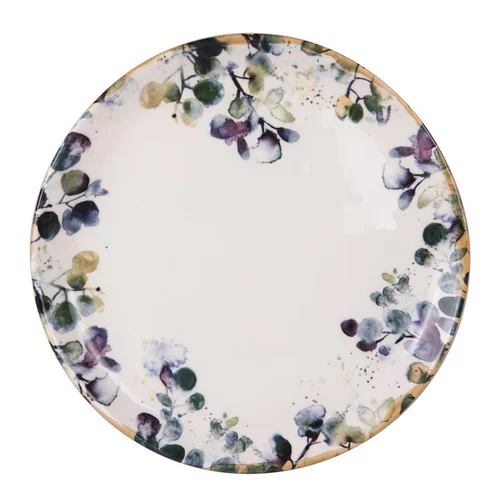 Assiette plate Flora motif feuillage multicolore Ø 26,5 cm