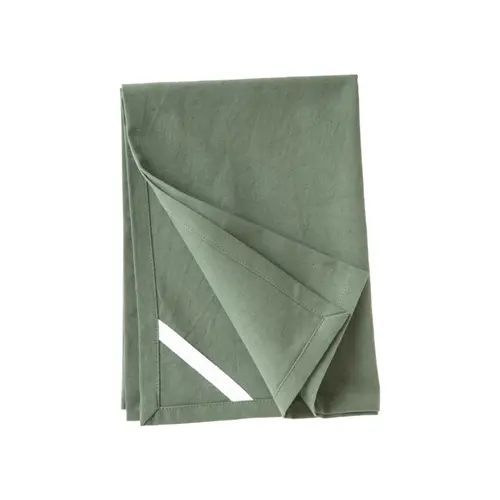 Torchon uni vert en coton - 50 x 70 cm