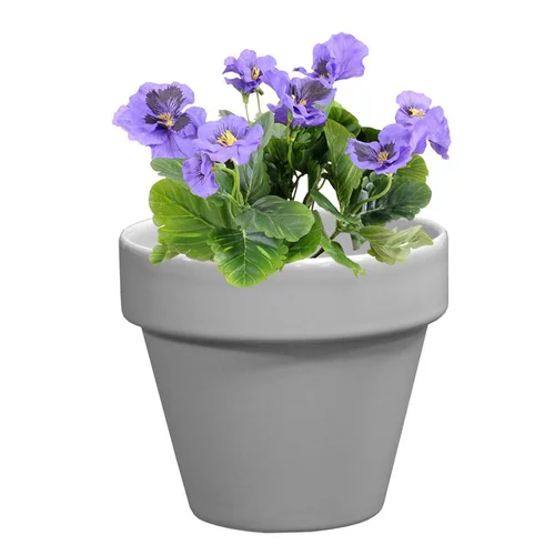 Pot horticole émaillé gris Ø 14 cm