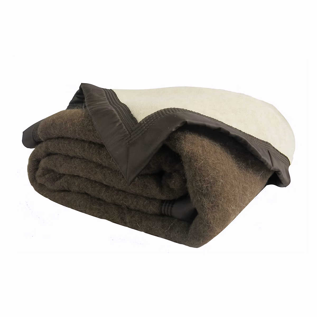 Couverture Pure Laine Vierge 600g/m2 bicolore (240 × 220 cm – Marron chocolat)