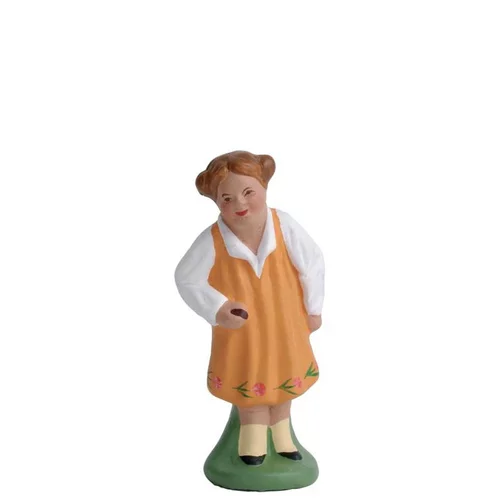 Fillette en robe jaune 7 cm