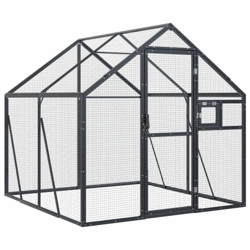 vidaXL Volière anthracite 1,79x2x1,85 m aluminium – 85 m 185 cm