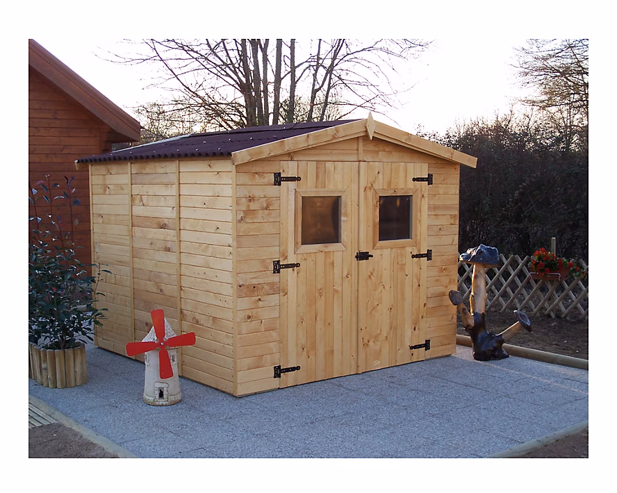 Abri en panneaux 5.60 m² avec plancher Habrita ED2424.01 – Réf. GABGLBPYB9237315919