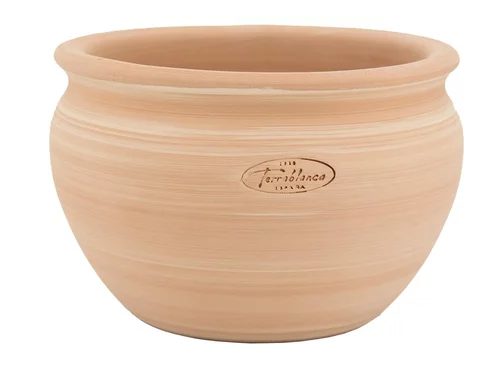 Pot boule en terre cuite claire Terrablanca - Ø 22 x H 16 cm