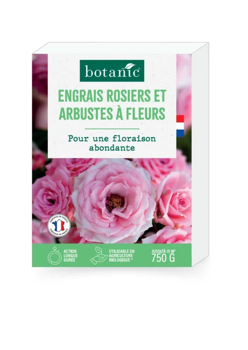 Engrais rosiers et arbustes à fleurs en boîte botanic® - 750 g