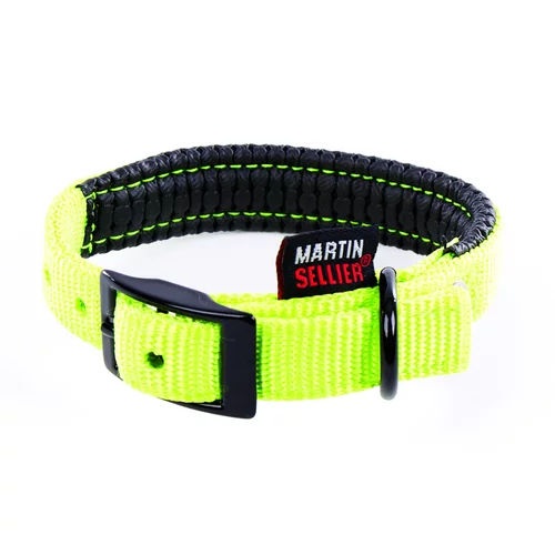 Collier droit Confort pour chien coloris vert citron - 16x35 cm