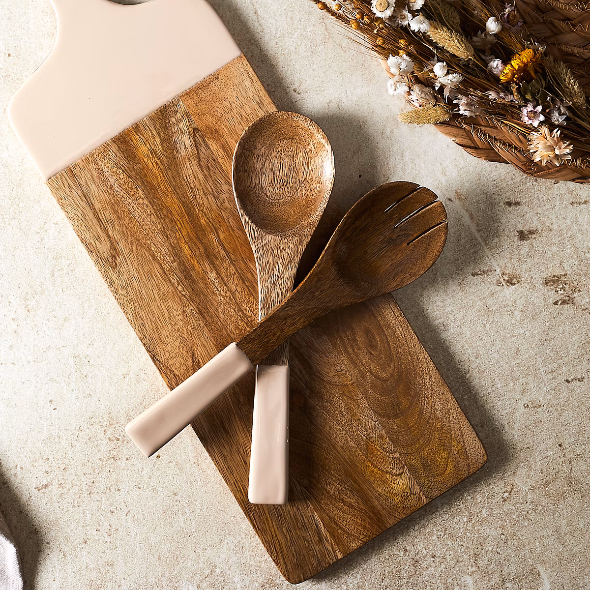 Couverts à Salade – HOME DECO FACTORY, Dune, Uni, Manguier, Marron et Beige