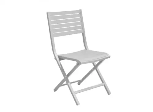 Chaise pliante Lucca en aluminium blanc - PROLOISIRS