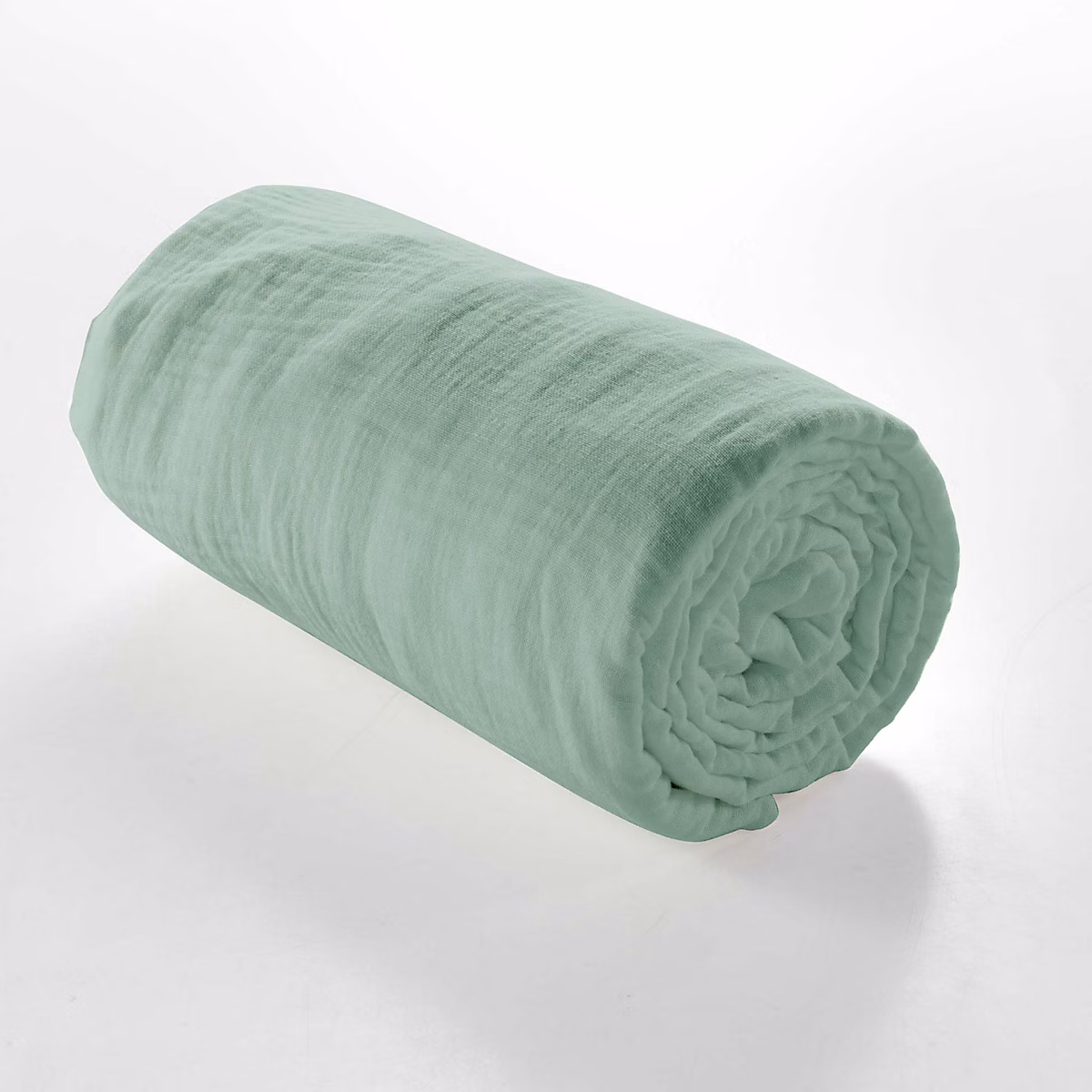 Drap Housse en gaze de coton ANGELIA (140 × 190 cm – Sauge)