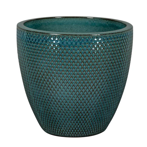 Pot rond en grès émaillé bleu Passion for Pottery Busan - Ø 38 x H 33 cm