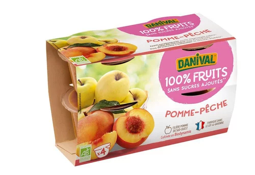 Purée de fruits pomme pêche bio - 4 x 100 g
