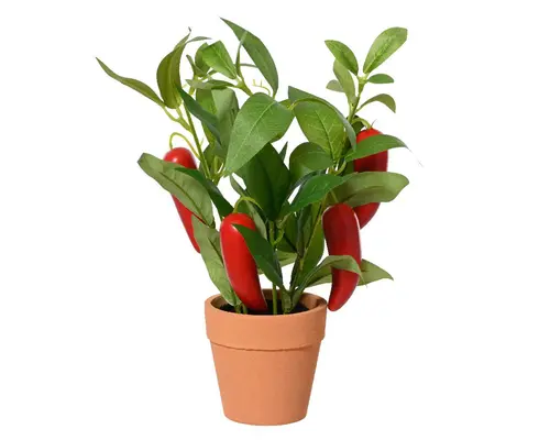 Plante artificielle piment rouge en pot - Ø 18 x H 25 cm