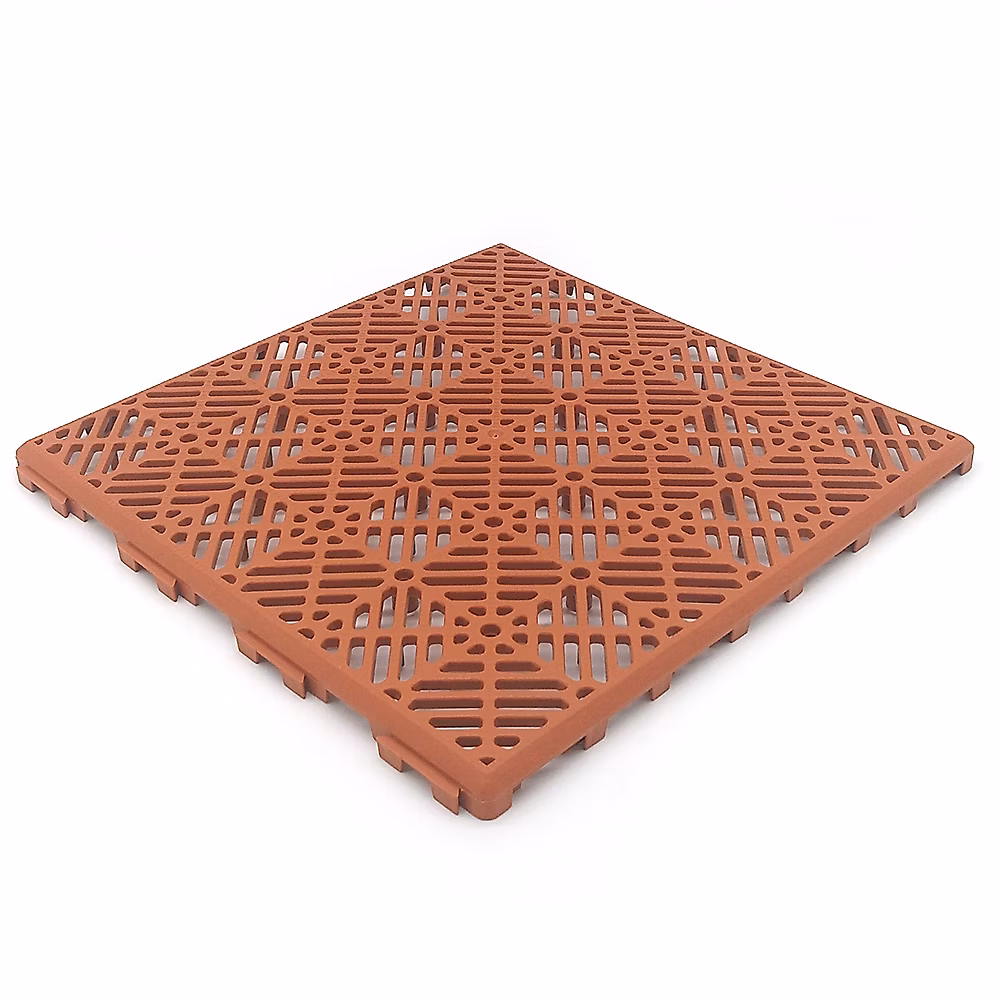Dalle de sol auto-ventilé (Terre cuite) 30 × 30 × 1 – 5 cm. Pour sols de piscines, douches de jardin, salles de bains, vestiaires