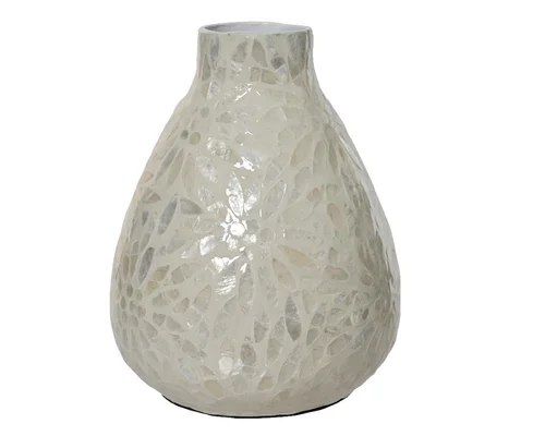 Vase large blanc Capiz - 17 x H 20 cm