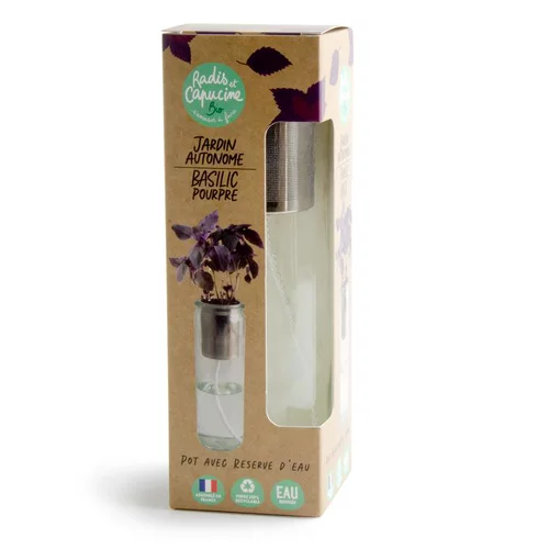 Jardin autonome Basilic pourpre bio Radis et Capucine