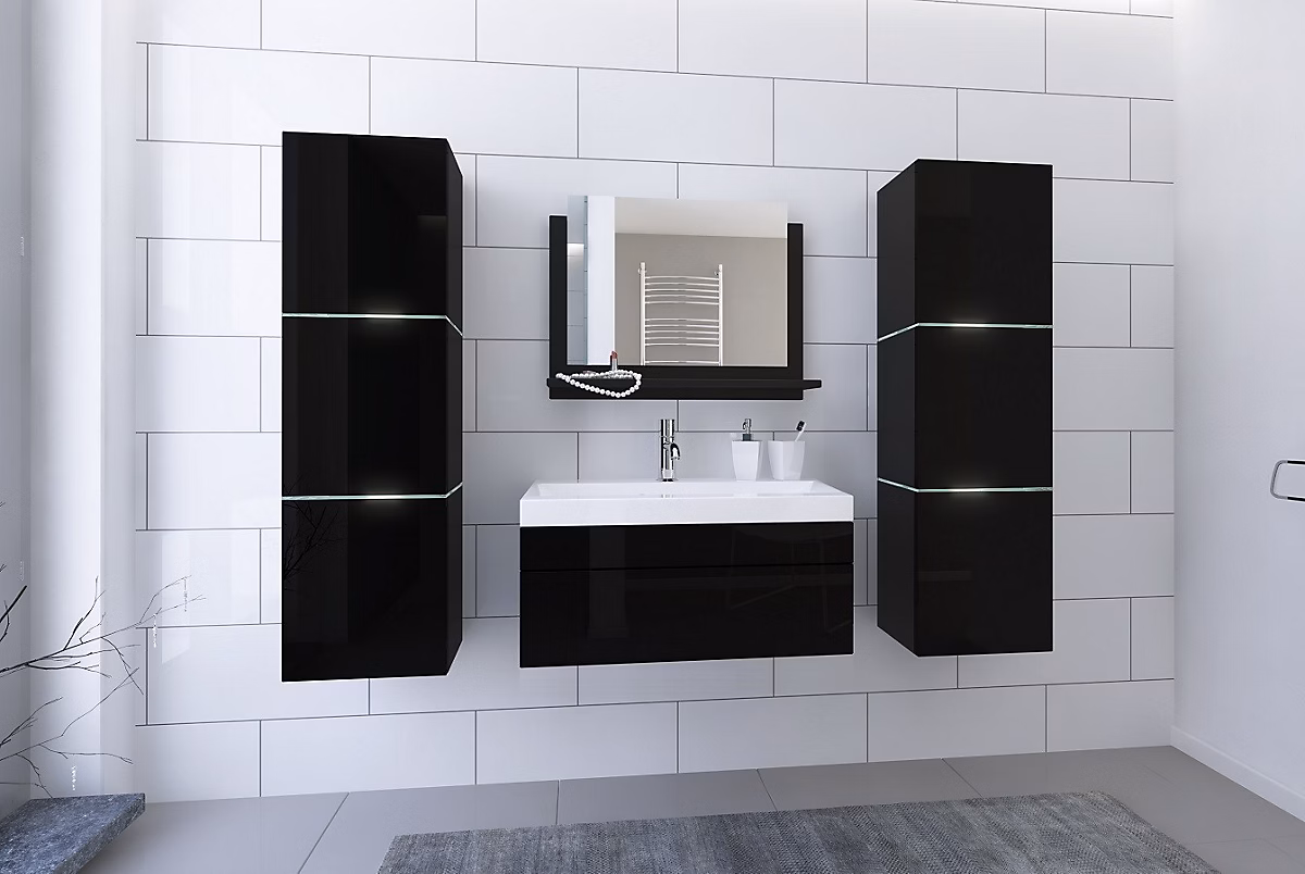 Ensemble meuble de salle de bains – Ensemble meuble de salle de bain et vasque IBIZA BIG II 80 CM noir