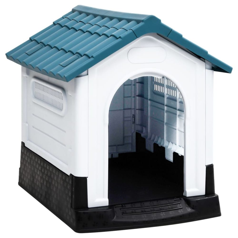 vidaXL Niche pour chien Bleu 57x68x66 cm Polypropylène – 66 cm Bleu