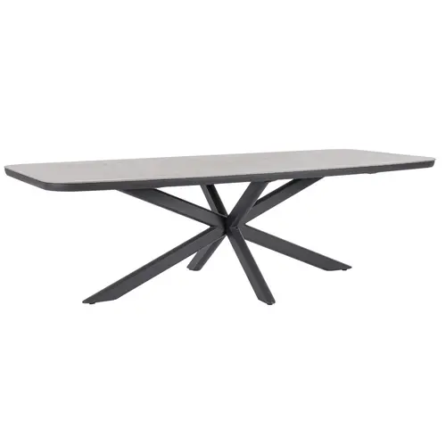 Table anthracite en aluminium et pierre naturelle Bizzotto Isacco - 240 x 110 x 75 cm