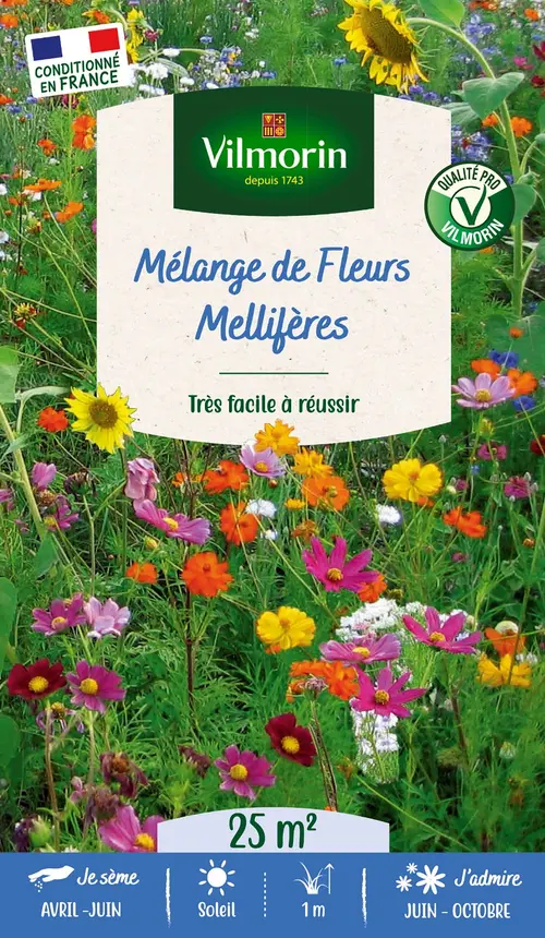 Mélange de fleurs 25 m² pour mèlliferes coloris multicolore Vilmorin jardin - 10 x 2,7 x 17,2 cm