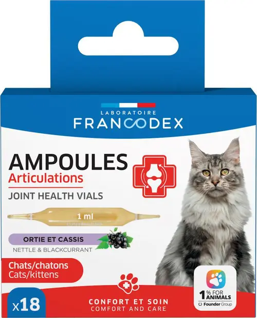 Ampoules articulations pour chat et chaton ortie et cassis Francodex - x 18 de 1 ml