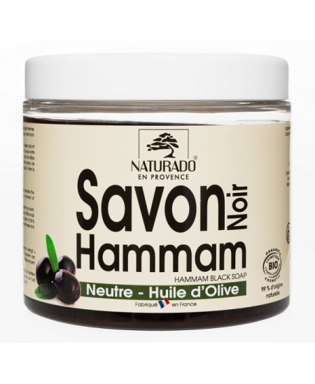 Naturado - Savon Noir Hammam neutre à l'huile d'Olive - 600 ml