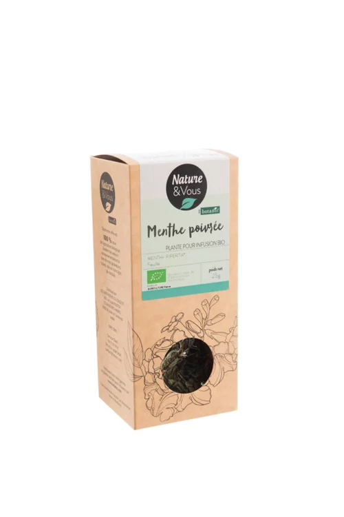 Infusion bio menthe poivrée feuille Nature & Vous – 25 g