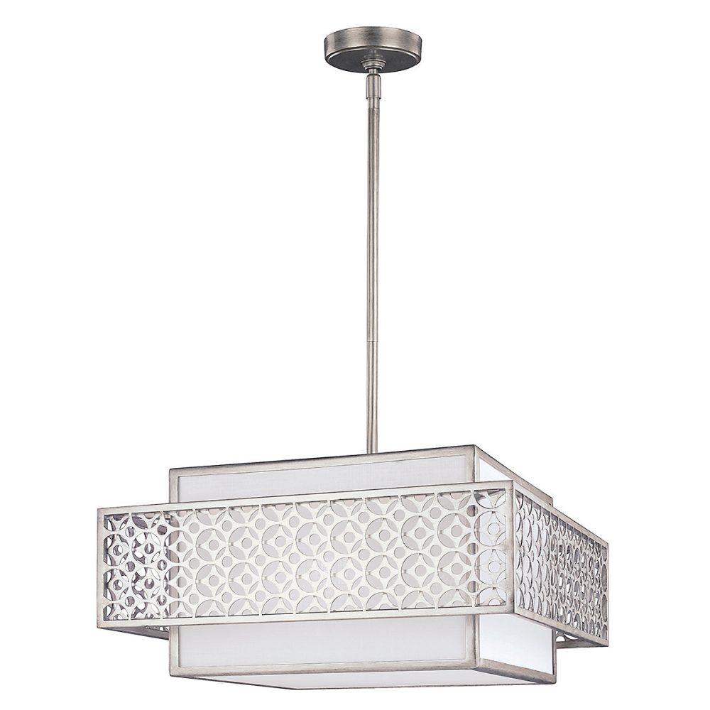 Elstead Kenney – Suspension à 3 ampoules au plafond, argent, E27