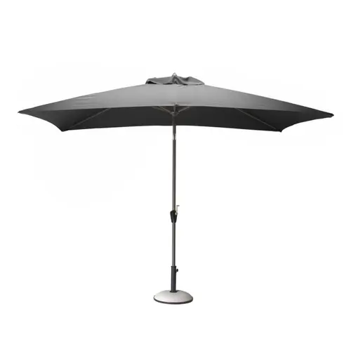 Parasol droit rectangulaire en aluminium coloris gris - 300 x 200 cm
