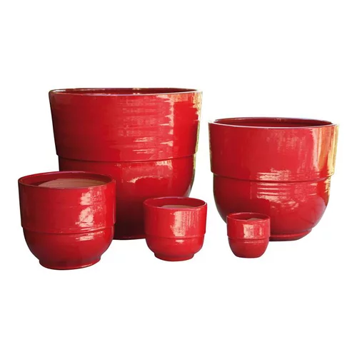 Vase Rebord coquelicot H 27 x Ø 30 cm