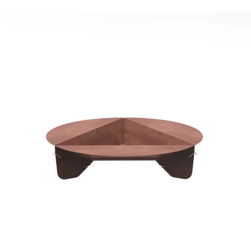 Brasero de sol en acier coloris cognac Oyat 80 - Ø 80 x H 24,5 cm