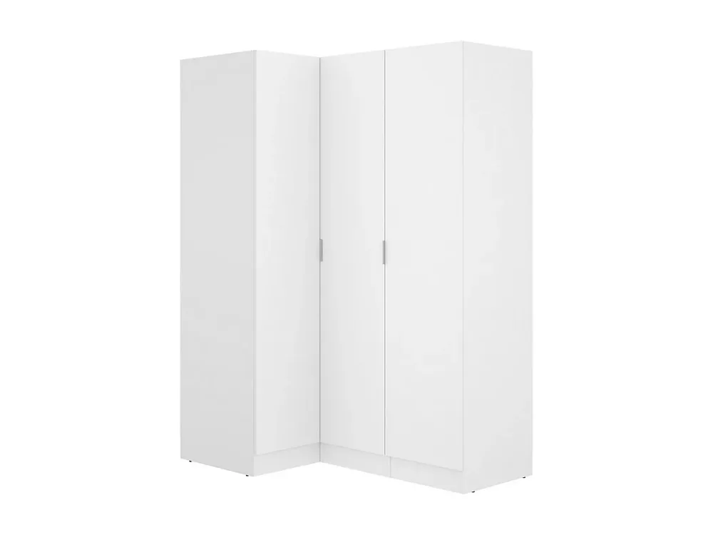 Armoire d'angle 3 portes – L132 cm, Blanc, LISTOWEL