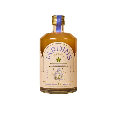 Apéritif sans alcool bio aux fleurs de sureau et à la bergamote Jardins fleuris - 70 cl