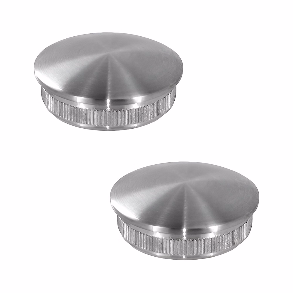 2 x Embout arrondi à frapper pour tube diam. 42 – 4 × 2 mm, Inox 304