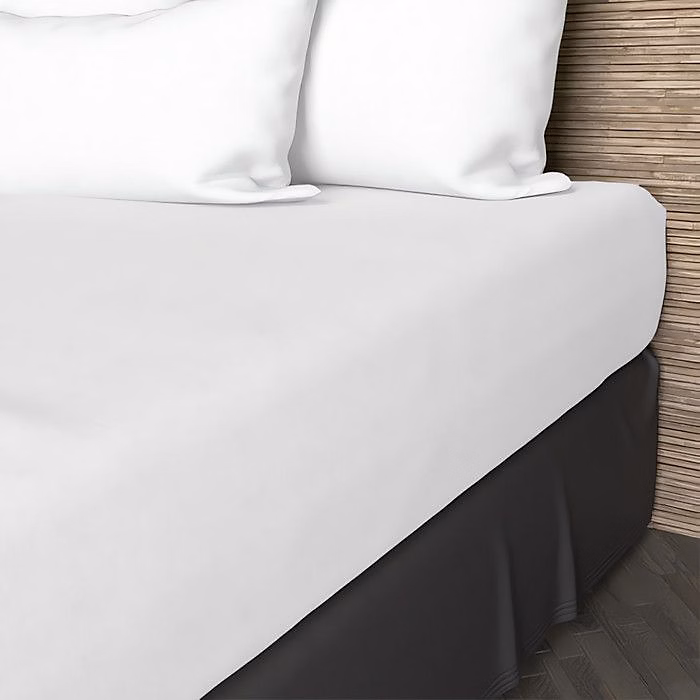 Drap housse en coton 57 fils 90 × 200 cm UNI blanc – par Soleil d'ocre