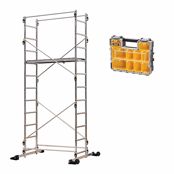 Echafaudage domestique: Hauteur de travail max 4.35m + Organisateur 10 compartiments – 238703-ORGANISA