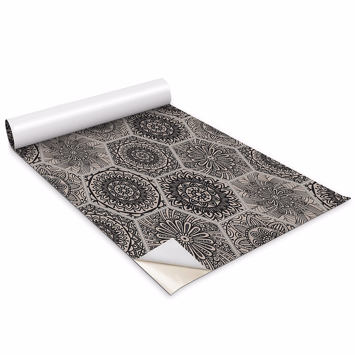 Auto Adhesif Film Vinyle Décoratif Wallfluent 100 × 50 cm Fleurs En Cubes Autocollant Pour Armoire – Table Et Cuisine