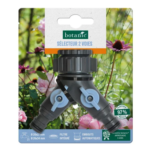 Sélecteur 2 voies botanic® avec embouts automatiques - Ø 20 x 27 mm