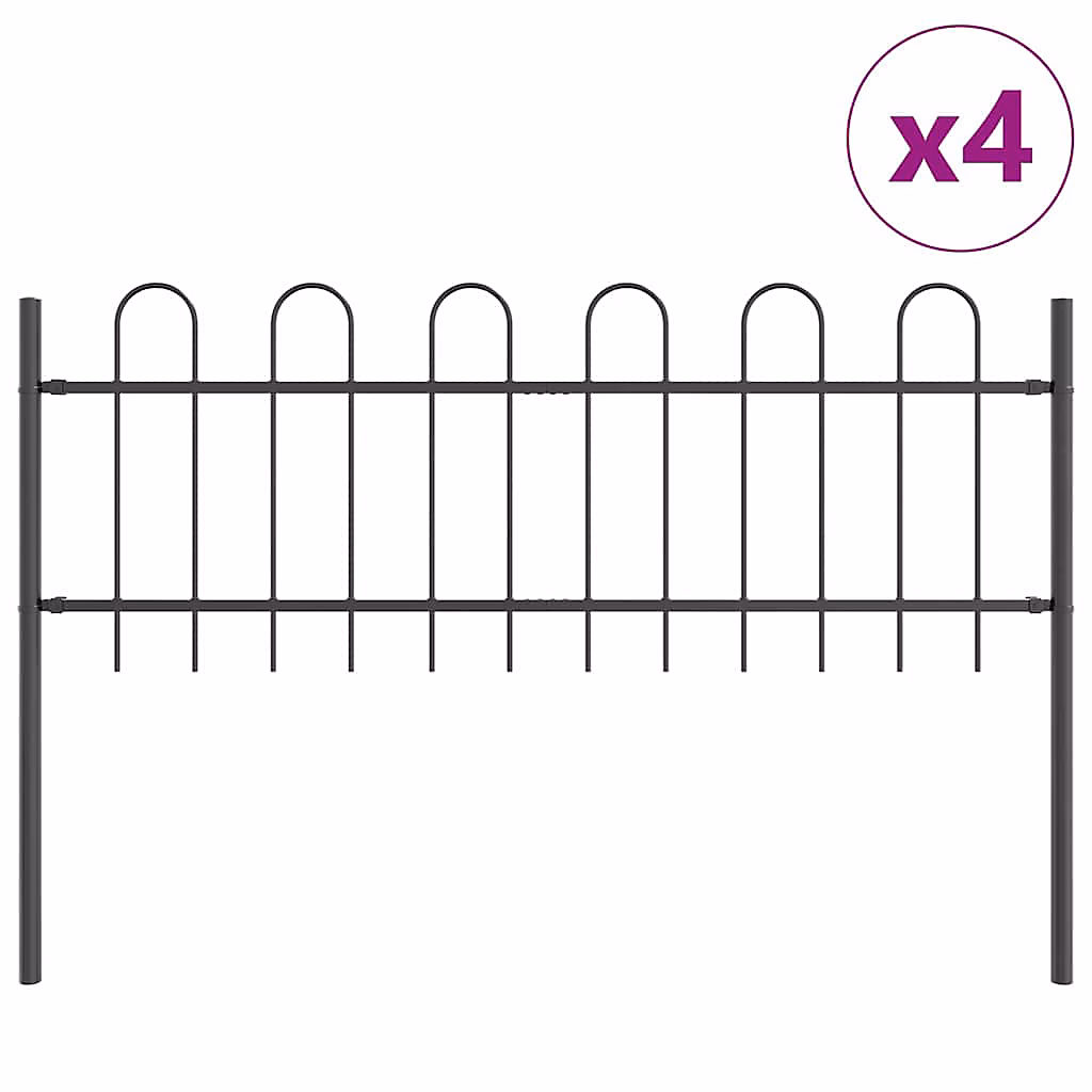 Clôture de jardin BOXTEL 4 pc 6 – 8 x 0, 6 m Gris vidaXL