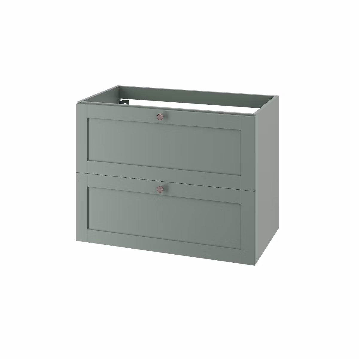 Meuble sous vasque suspendu vert sauge 2 tiroirs l.80 x H.60 x P.45 cm GoodHome Imandra – Réf. EDOPLJTLV4043658812